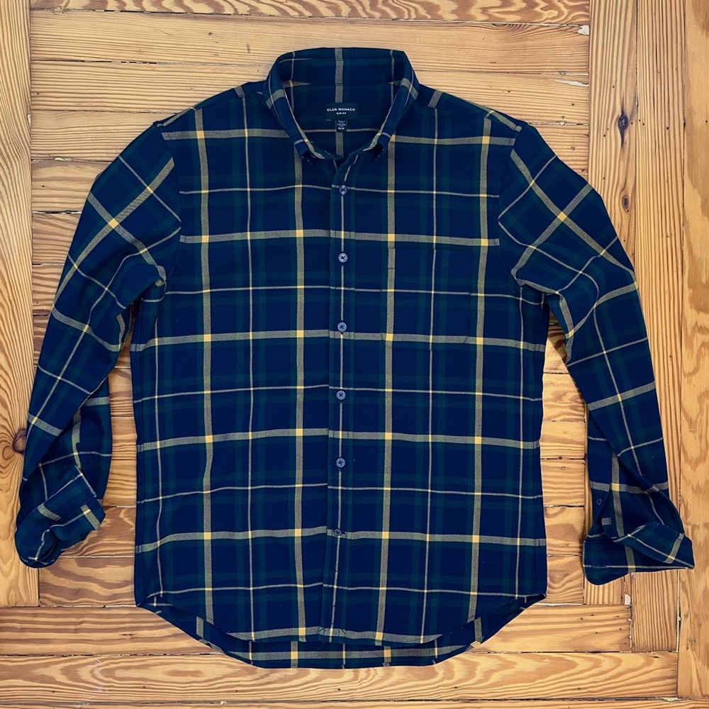 Club Monaco Plaid Button Down Shirt